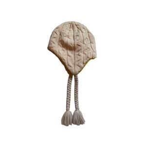 Burton Osfa Wool Eardrop Beanie Cable Knit Fleece Lined Winter Oatmeal Cream